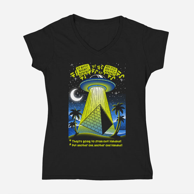 Because Aliens-Womens-V-Neck-Tee-Tronyx79