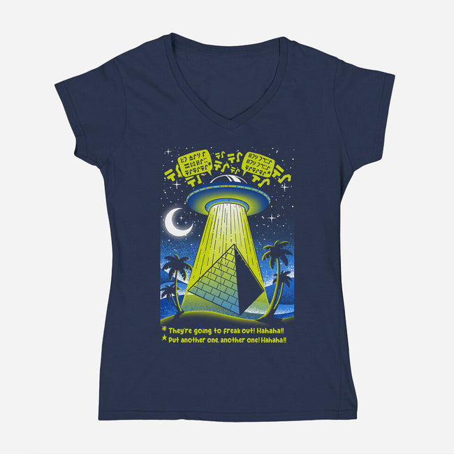 Because Aliens-Womens-V-Neck-Tee-Tronyx79