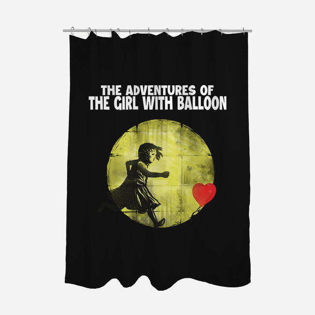 The Adventures Of Girl With Balloon-None-Polyester-Shower Curtain-zascanauta