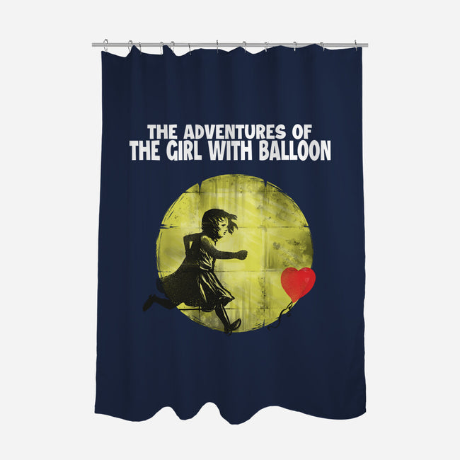 The Adventures Of Girl With Balloon-None-Polyester-Shower Curtain-zascanauta