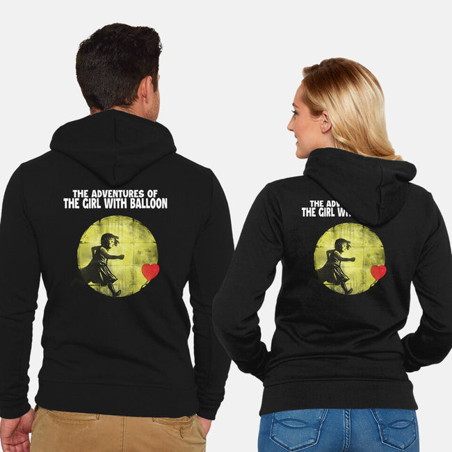 The Adventures Of Girl With Balloon-Unisex-Zip-Up-Sweatshirt-zascanauta