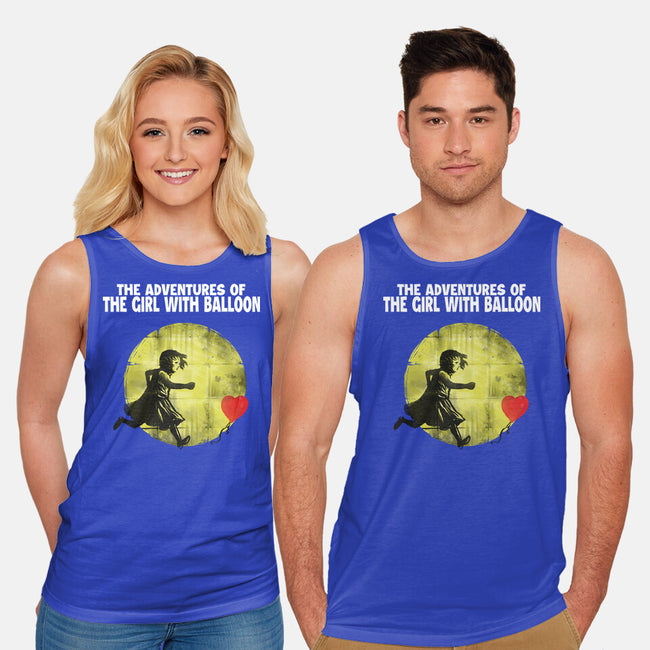 The Adventures Of Girl With Balloon-Unisex-Basic-Tank-zascanauta