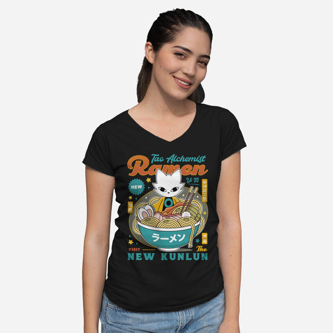 The Mysterious Alchemist Ramen-Womens-V-Neck-Tee-LAGELANTEE