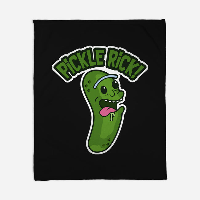 Pickle Rick-None-Fleece-Blanket-janlangpoako