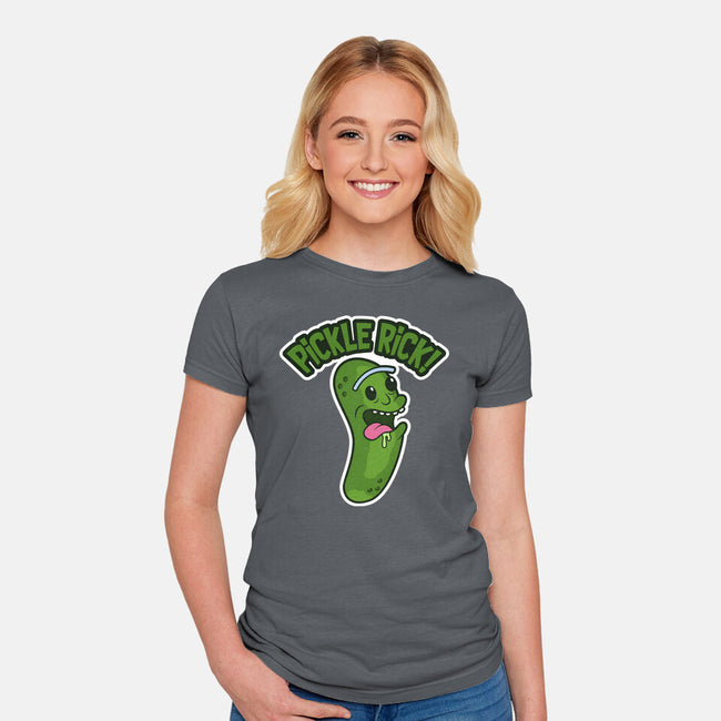 Pickle Rick-Womens-Fitted-Tee-janlangpoako