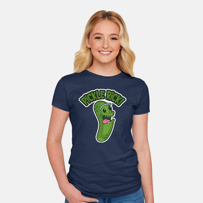 Pickle Rick-Womens-Fitted-Tee-janlangpoako