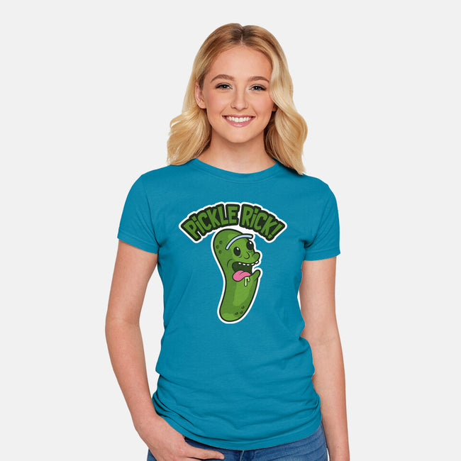 Pickle Rick-Womens-Fitted-Tee-janlangpoako