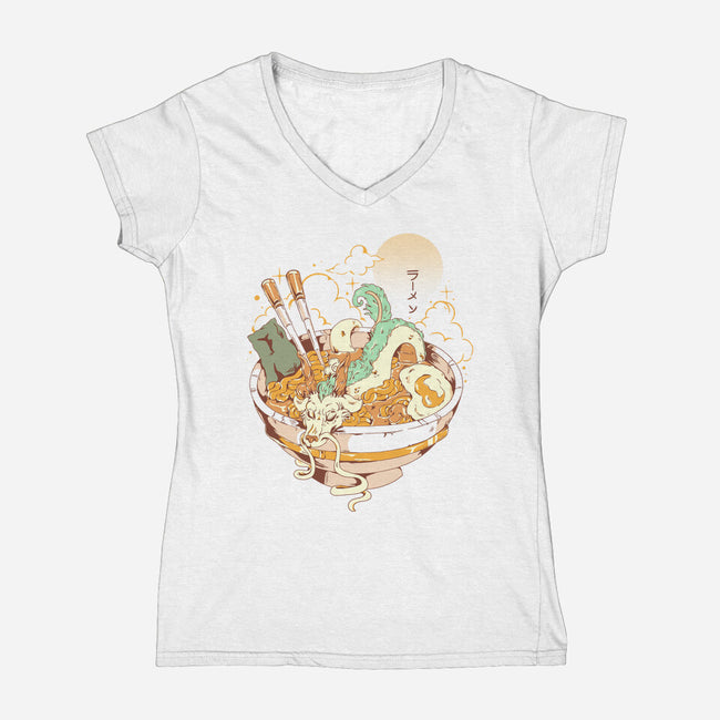 Dragon Noodles-Womens-V-Neck-Tee-yumie