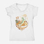 Dragon Noodles-Womens-V-Neck-Tee-yumie