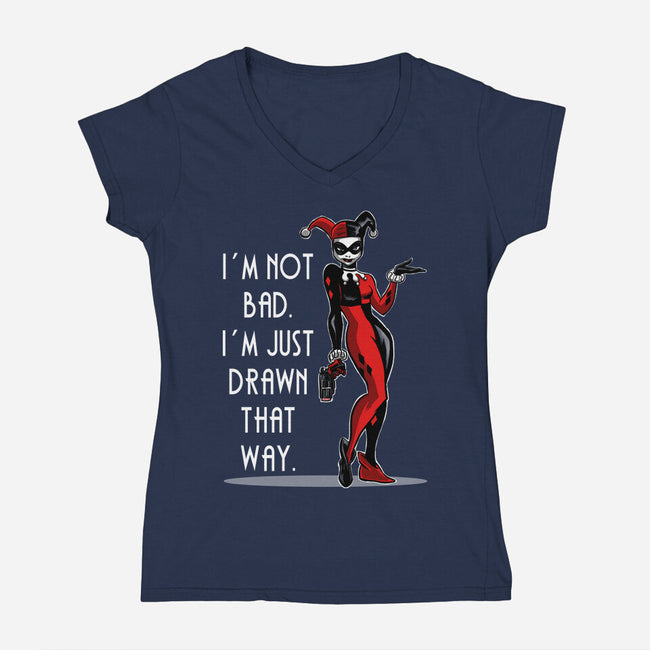 I'm Not Bad-Womens-V-Neck-Tee-zascanauta