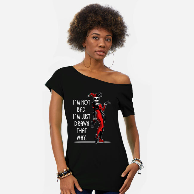 I'm Not Bad-Womens-Off Shoulder-Tee-zascanauta