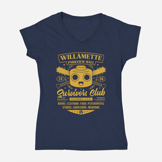 Willamette Parkview Survivor-Womens-V-Neck-Tee-LAGELANTEE