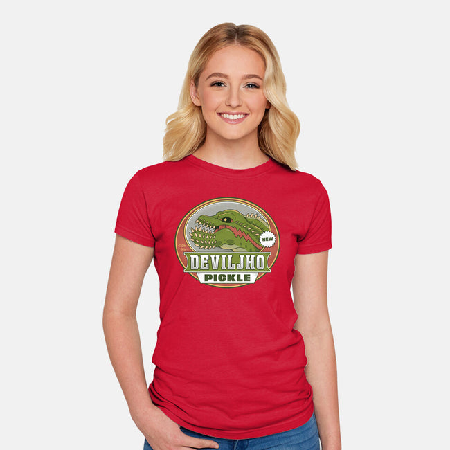 Deviljho Pickle Emblem-Womens-Fitted-Tee-LAGELANTEE