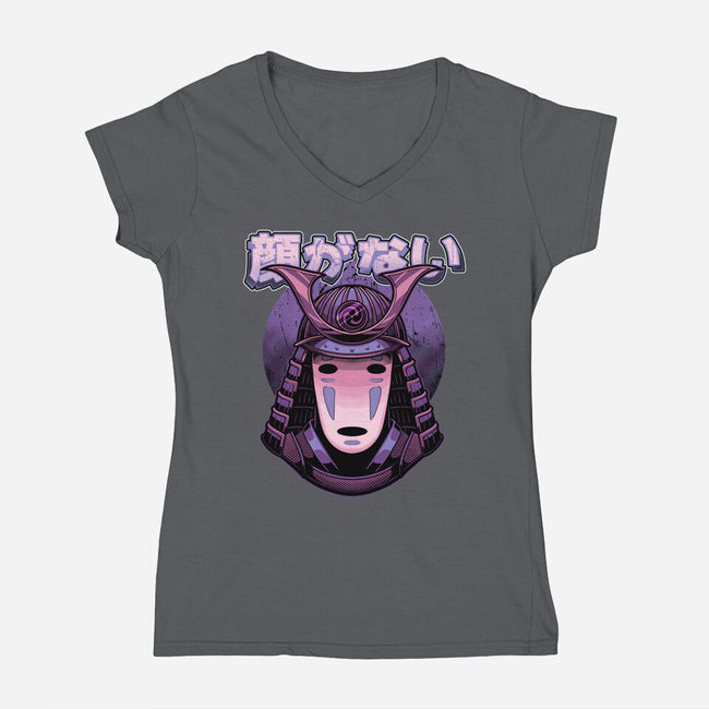 Samurai Ghost-Womens-V-Neck-Tee-Astrobot Invention