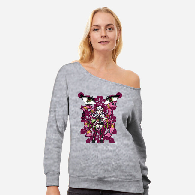 Daki-Womens-Off Shoulder-Sweatshirt-janlangpoako