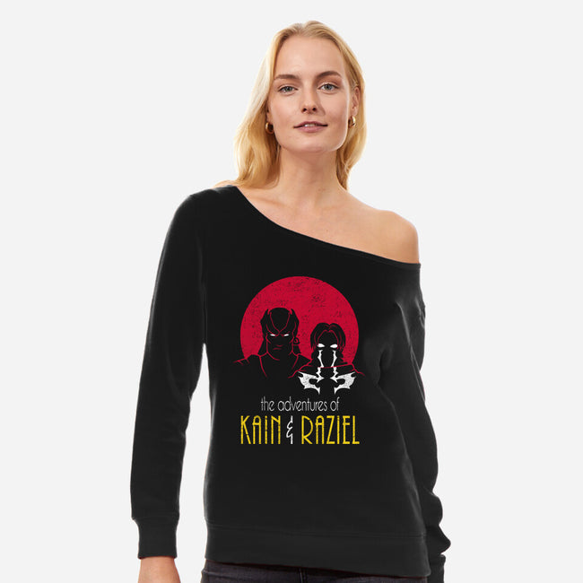 Adventures Of Kain And Raziel-Womens-Off Shoulder-Sweatshirt-Cattoc_C