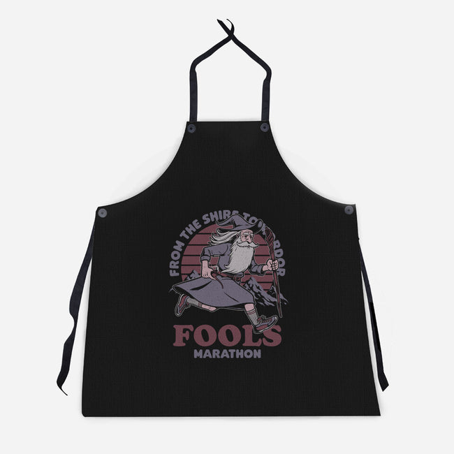 Fools Marathon-Unisex-Kitchen-Apron-Studio Mootant