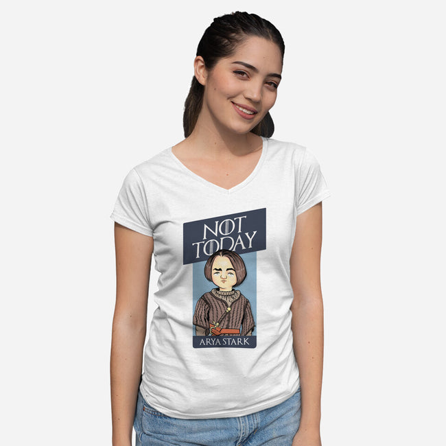 Faceless Assassin-Womens-V-Neck-Tee-P1yu5h