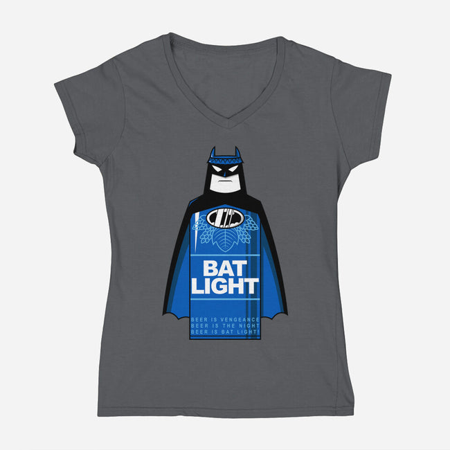 Bat Light-Womens-V-Neck-Tee-krisren28