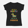 Life Is A Party-Womens-V-Neck-Tee-kg07