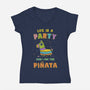 Life Is A Party-Womens-V-Neck-Tee-kg07