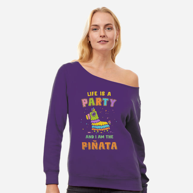 Life Is A Party-Womens-Off Shoulder-Sweatshirt-kg07