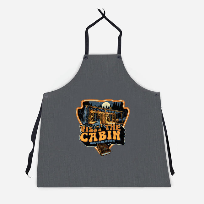 Visit The Cabin-Unisex-Kitchen-Apron-glitchygorilla