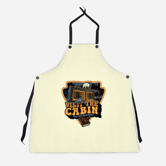 Visit The Cabin-Unisex-Kitchen-Apron-glitchygorilla