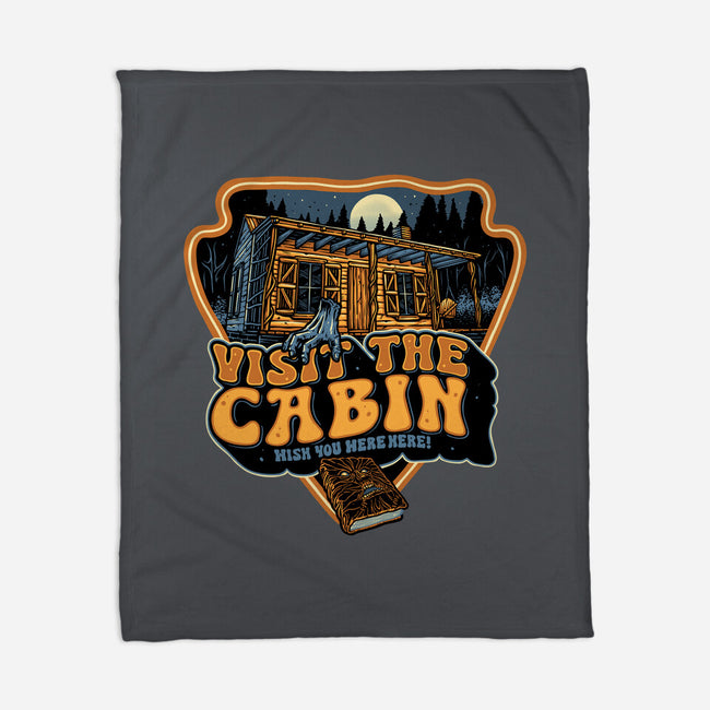 Visit The Cabin-None-Fleece-Blanket-glitchygorilla