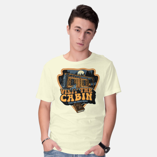 Visit The Cabin-Mens-Basic-Tee-glitchygorilla