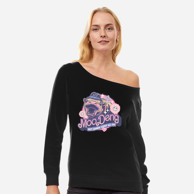 Just Wanna Sleep All Day-Womens-Off Shoulder-Sweatshirt-glitchygorilla