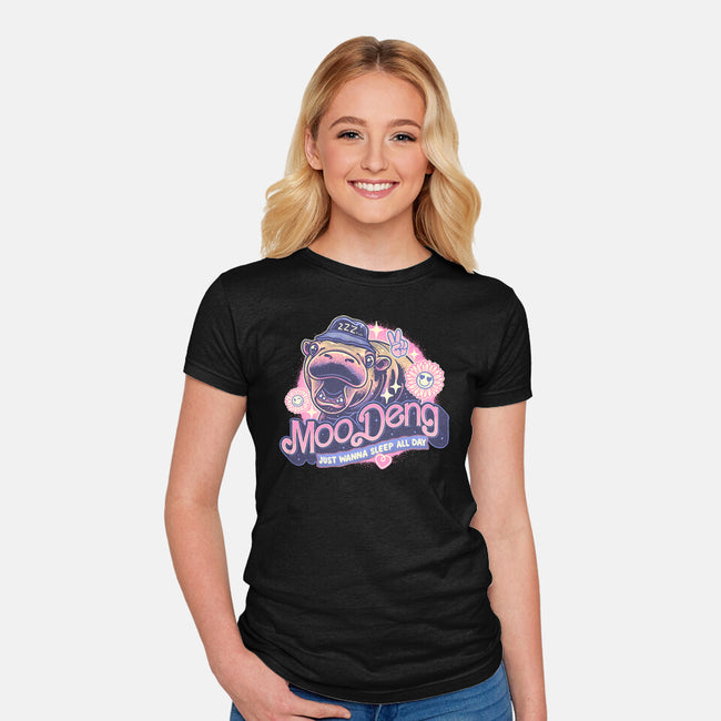 Just Wanna Sleep All Day-Womens-Fitted-Tee-glitchygorilla