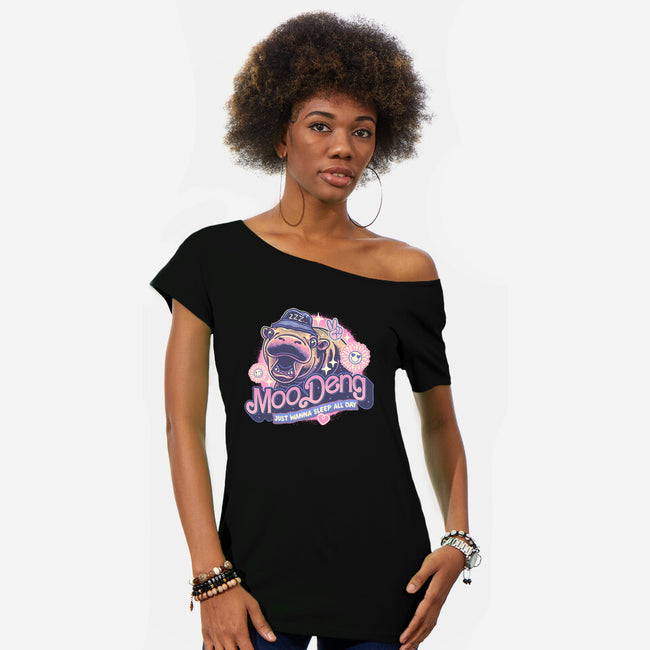 Just Wanna Sleep All Day-Womens-Off Shoulder-Tee-glitchygorilla