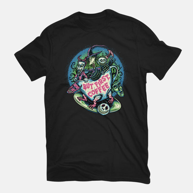 But First Coffee-Womens-Fitted-Tee-glitchygorilla