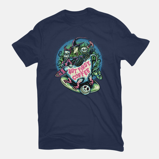 But First Coffee-Womens-Fitted-Tee-glitchygorilla