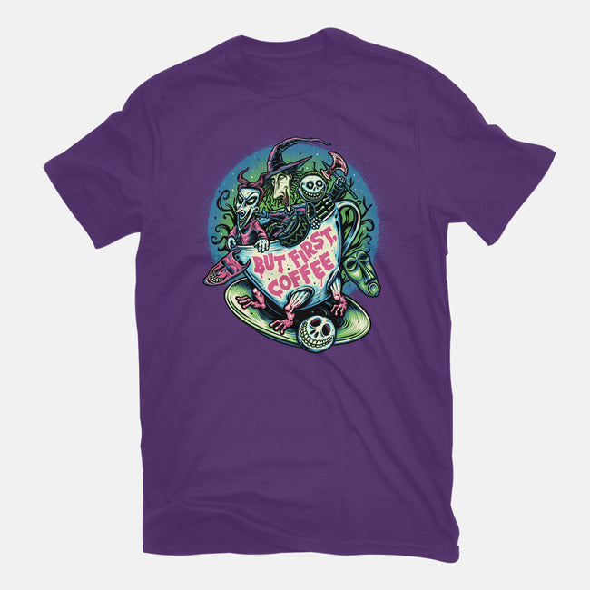 But First Coffee-Womens-Fitted-Tee-glitchygorilla