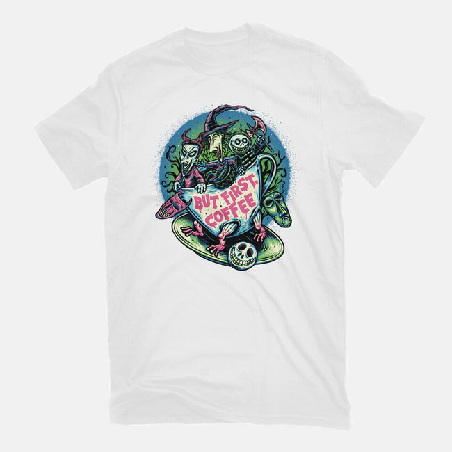 But First Coffee-Womens-Fitted-Tee-glitchygorilla