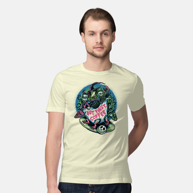 But First Coffee-Mens-Premium-Tee-glitchygorilla