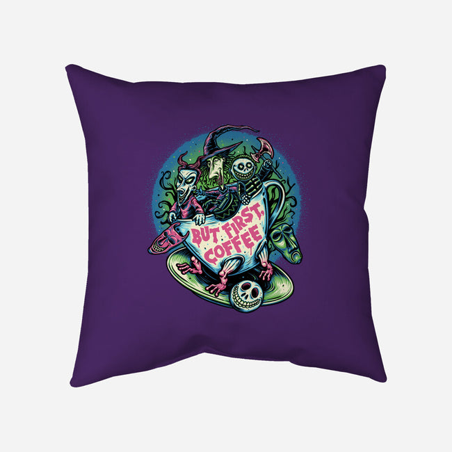 But First Coffee-None-Removable Cover w Insert-Throw Pillow-glitchygorilla