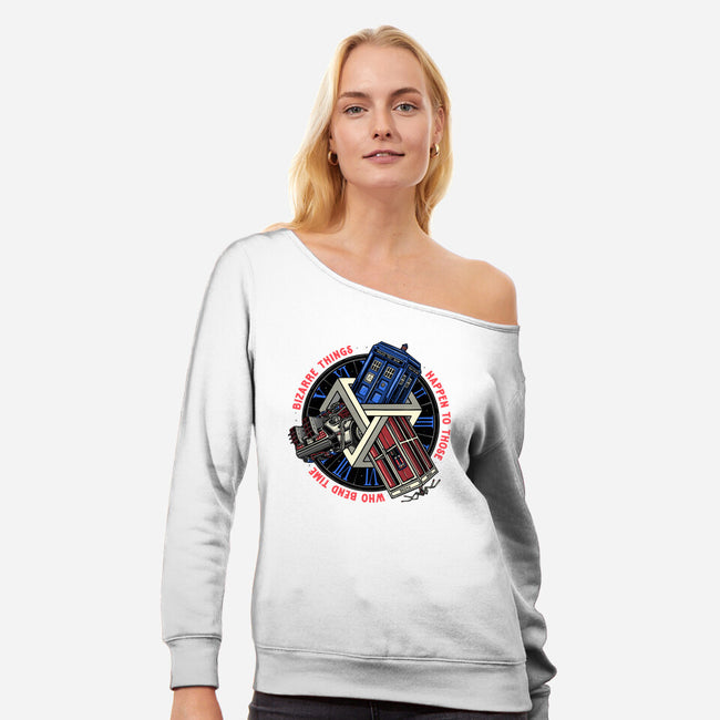 Time Benders-Womens-Off Shoulder-Sweatshirt-glitchygorilla