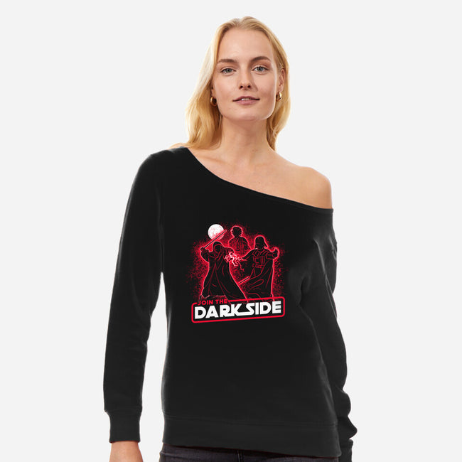 Join The Dark Side Classic-Womens-Off Shoulder-Sweatshirt-rocketman_art