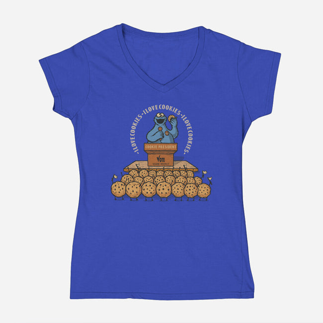 Cookie Elections-Womens-V-Neck-Tee-erion_designs