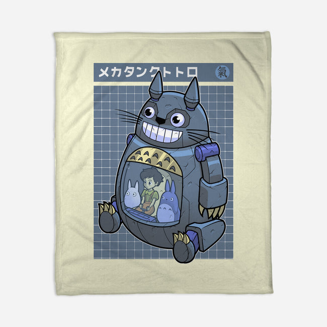 Mecha Tank Totoro-None-Fleece-Blanket-Astrobot Invention