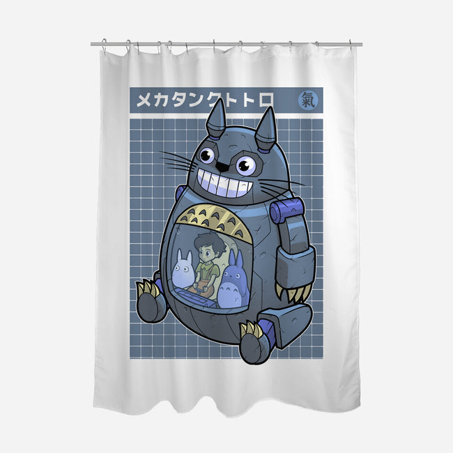 Mecha Tank Totoro-None-Polyester-Shower Curtain-Astrobot Invention