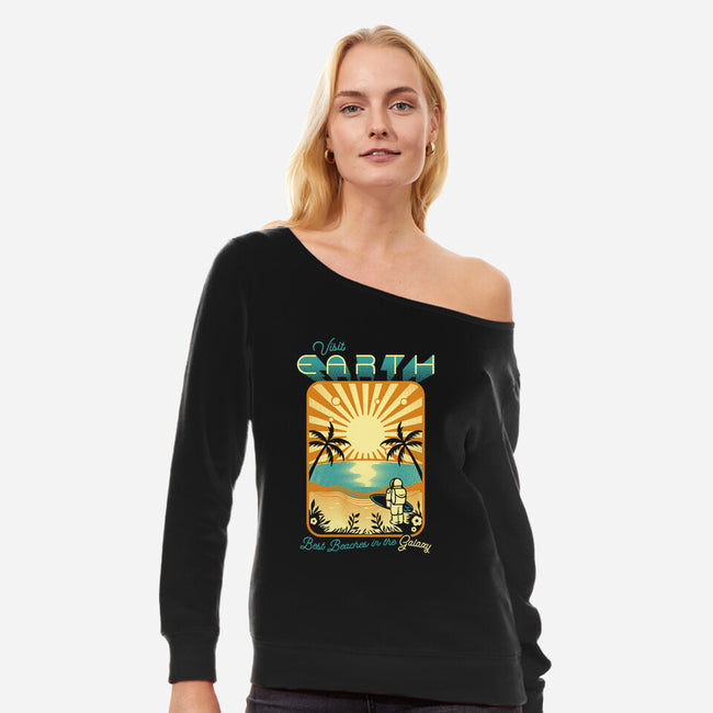 Best Beaches In The Galaxy-Womens-Off Shoulder-Sweatshirt-tobefonseca