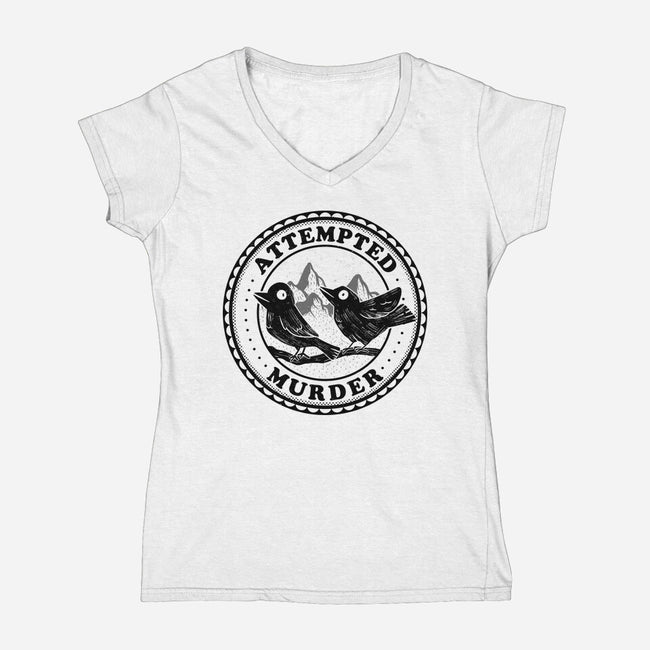 Murder Crows-Womens-V-Neck-Tee-tobefonseca