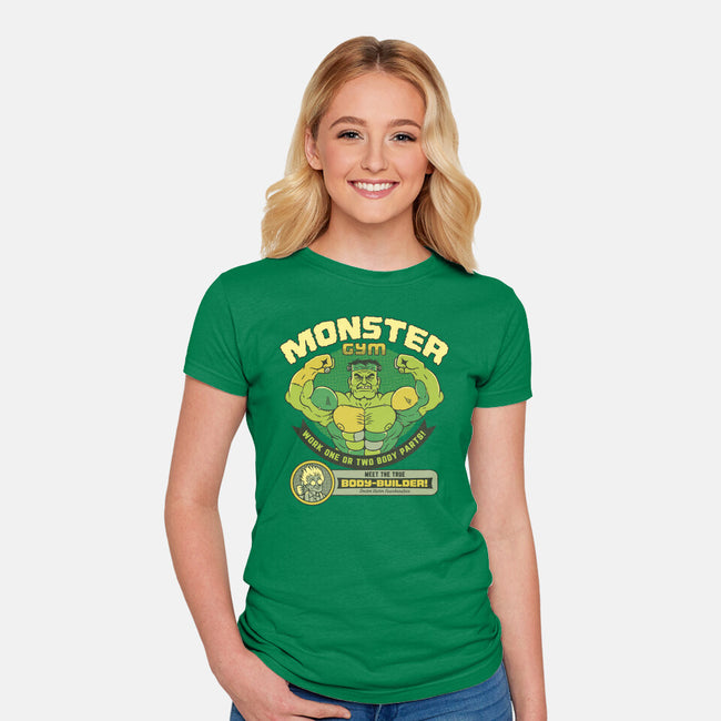 Frankenstein Bodybuilder-Womens-Fitted-Tee-tobefonseca