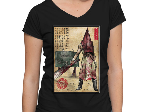 Pyramid Head Woodblock