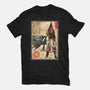 Pyramid Head Woodblock-Unisex-Basic-Tee-DrMonekers