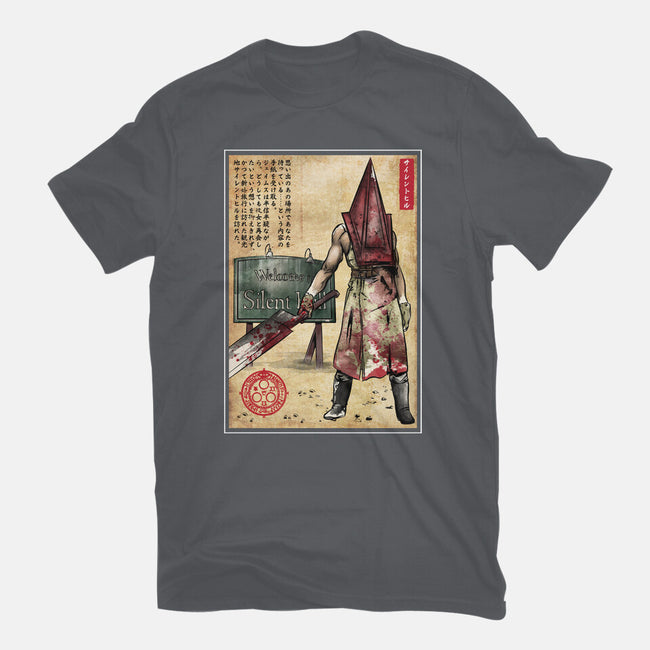 Pyramid Head Woodblock-Mens-Heavyweight-Tee-DrMonekers